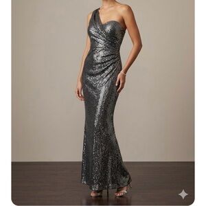 Xscape Glittering Black Sequin Dress